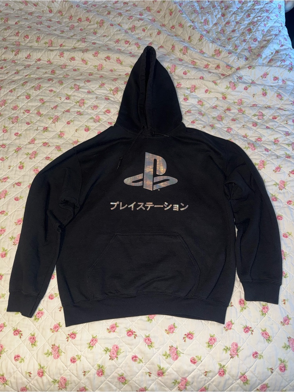Playstation hoodie h&m ripple junction size medium with cool holo graphic :3